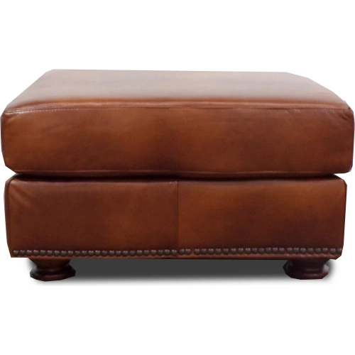 9450 Ottoman in Polo Brown Top Grain Leather